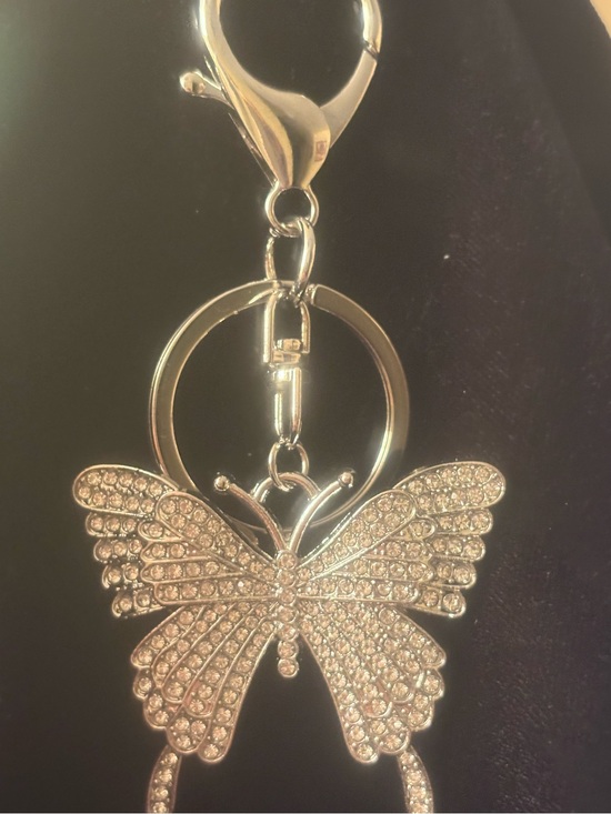 Jewelry - Silver Crystal Butterfly Keychain Charm/Purse bling -Women Jewelry